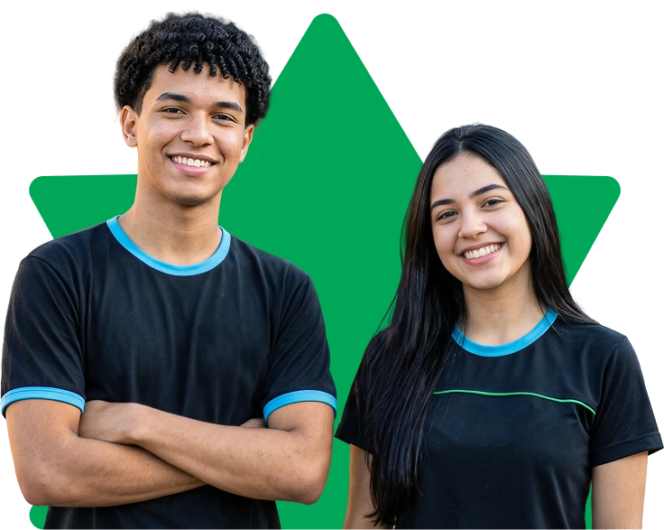 Dois estudantes do Ensino Médio do Colégio Cathedral